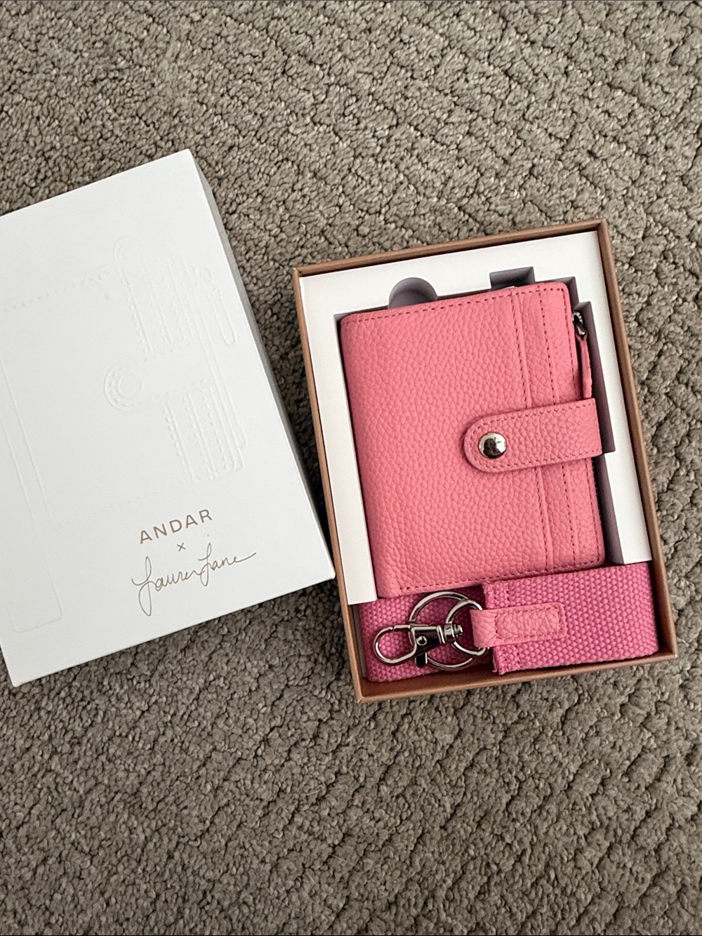 The Lo Bubblegum Pink Wallet with Matching Strap